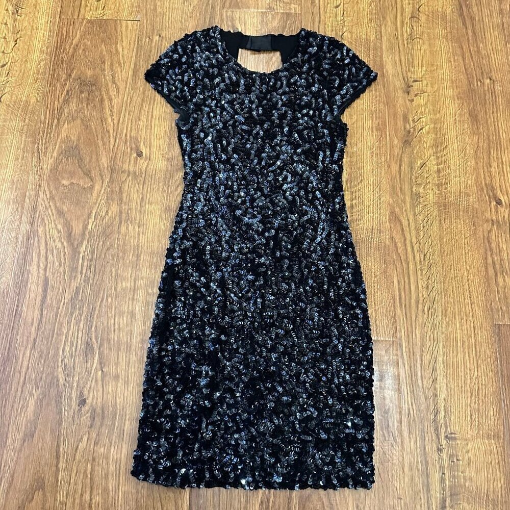 Alice + Olivia sequin open back bodycon dress